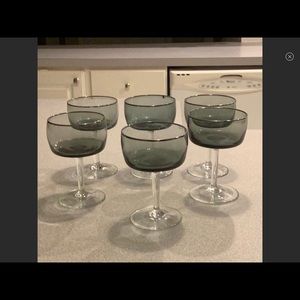 COPY - 6 Vintage Rosenthal Smoked Crystal Champagne